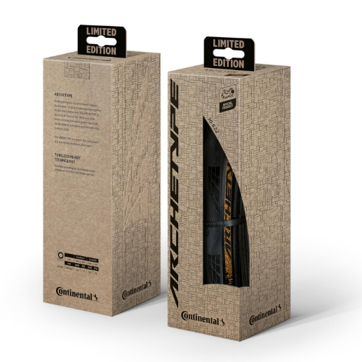 Two Continental bicycle tire boxes with 'Limited Edition' labels on a white background
